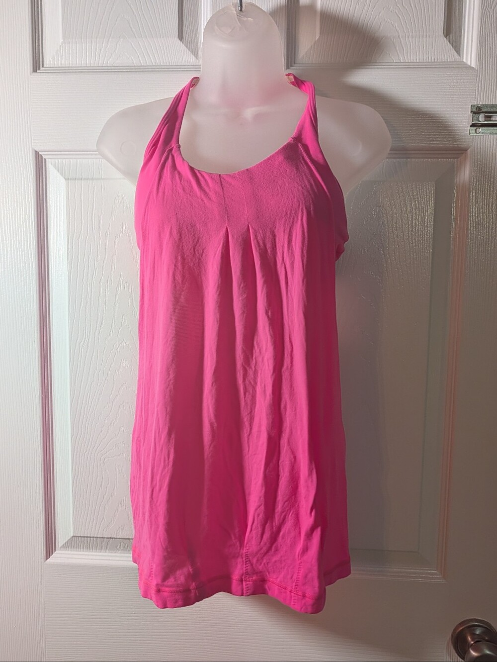 lululemon Bright Pink Racerback Tank Top Built-In Bra Yoga Workout